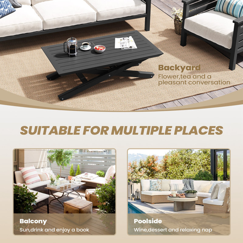 Red Barrel Studio® Lift-top Outdoor Coffee Table & Reviews | Wayfair